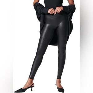 SPANX Faux Leather Leggings Sz Medium Petite